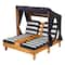 KidKraft Double Chaise Lounge with Cup Holders, Honey & Navy